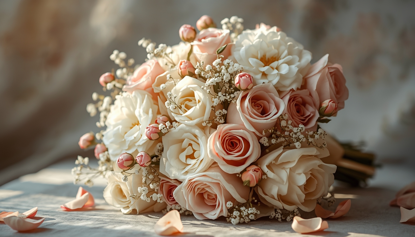 Buchet romantic – trandafiri și eucalyptus